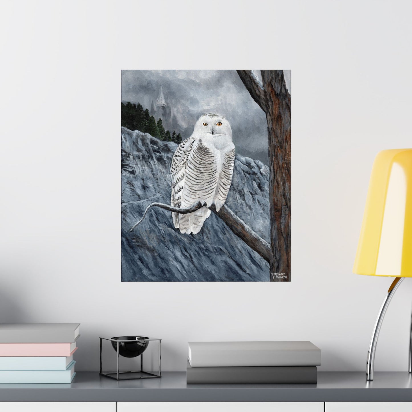 Snowy Owl Art Poster — Matte Vertical Wildlife Print