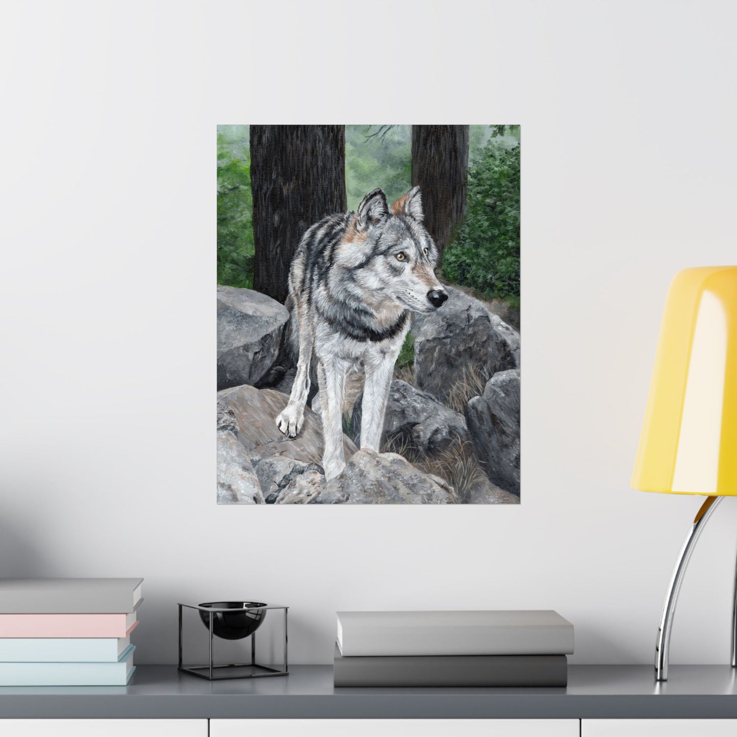 Wolf Portrait Matte Vertical Poster — Realistic Wildlife Wall Art