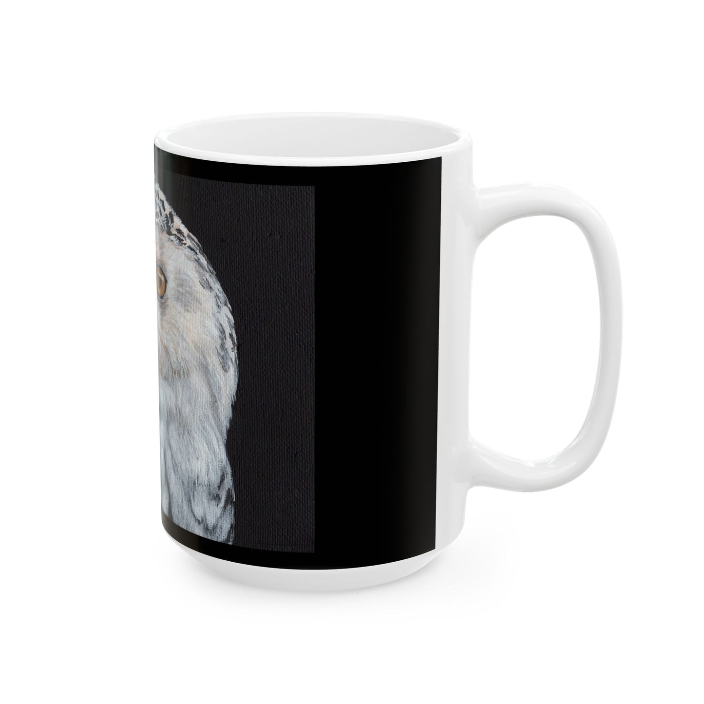 Snowy Owl Ceramic Mug — Realistic Wildlife Coffee Cup (11oz & 15oz)