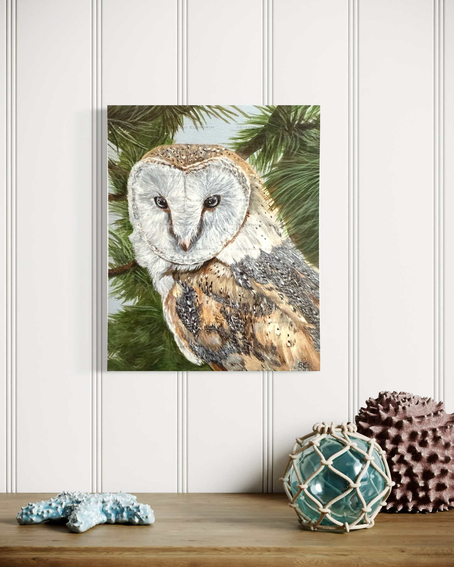 8 x 10 inch Barn Owl Original Painting