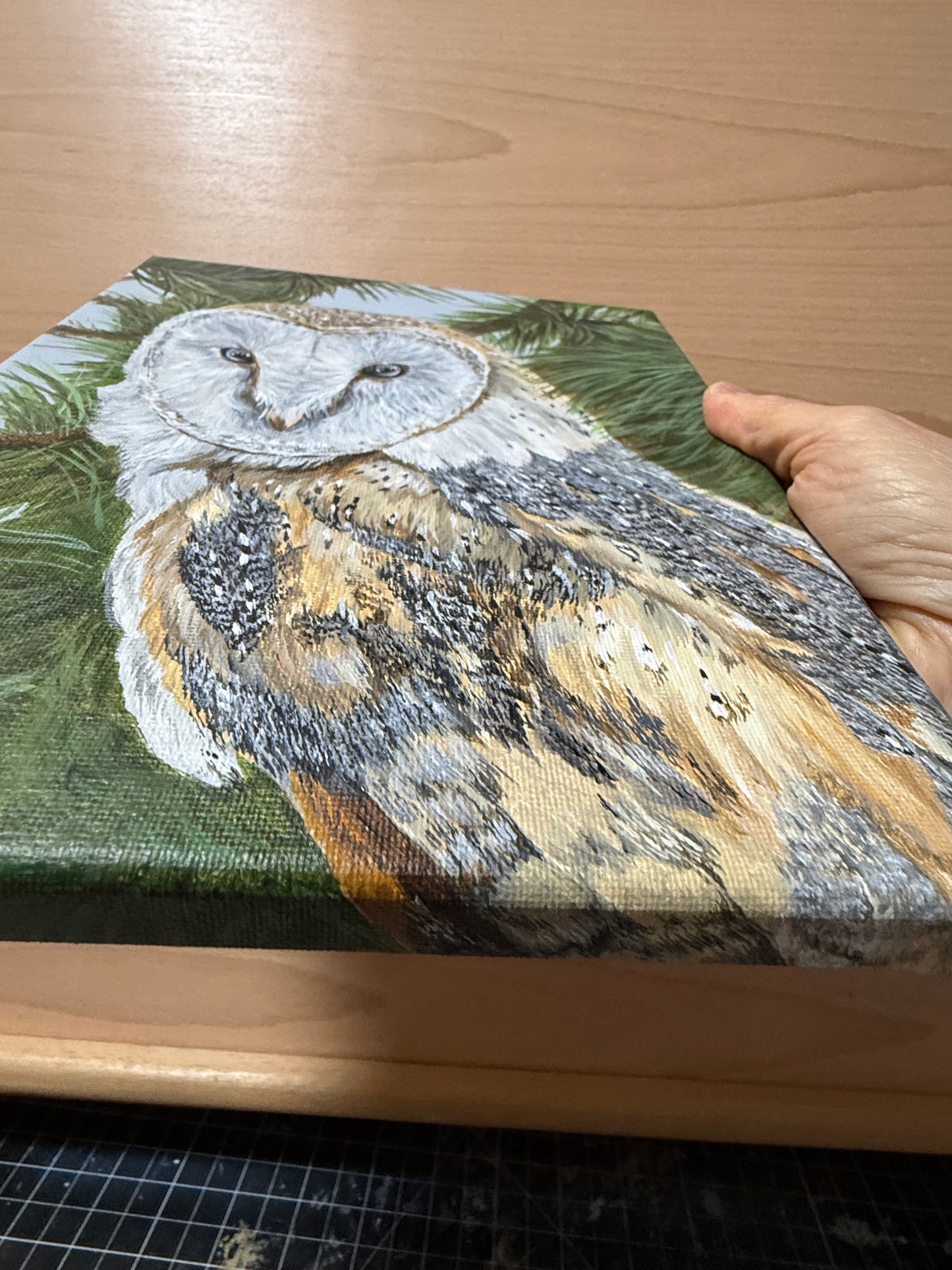 8 x 10 inch Barn Owl Original Painting