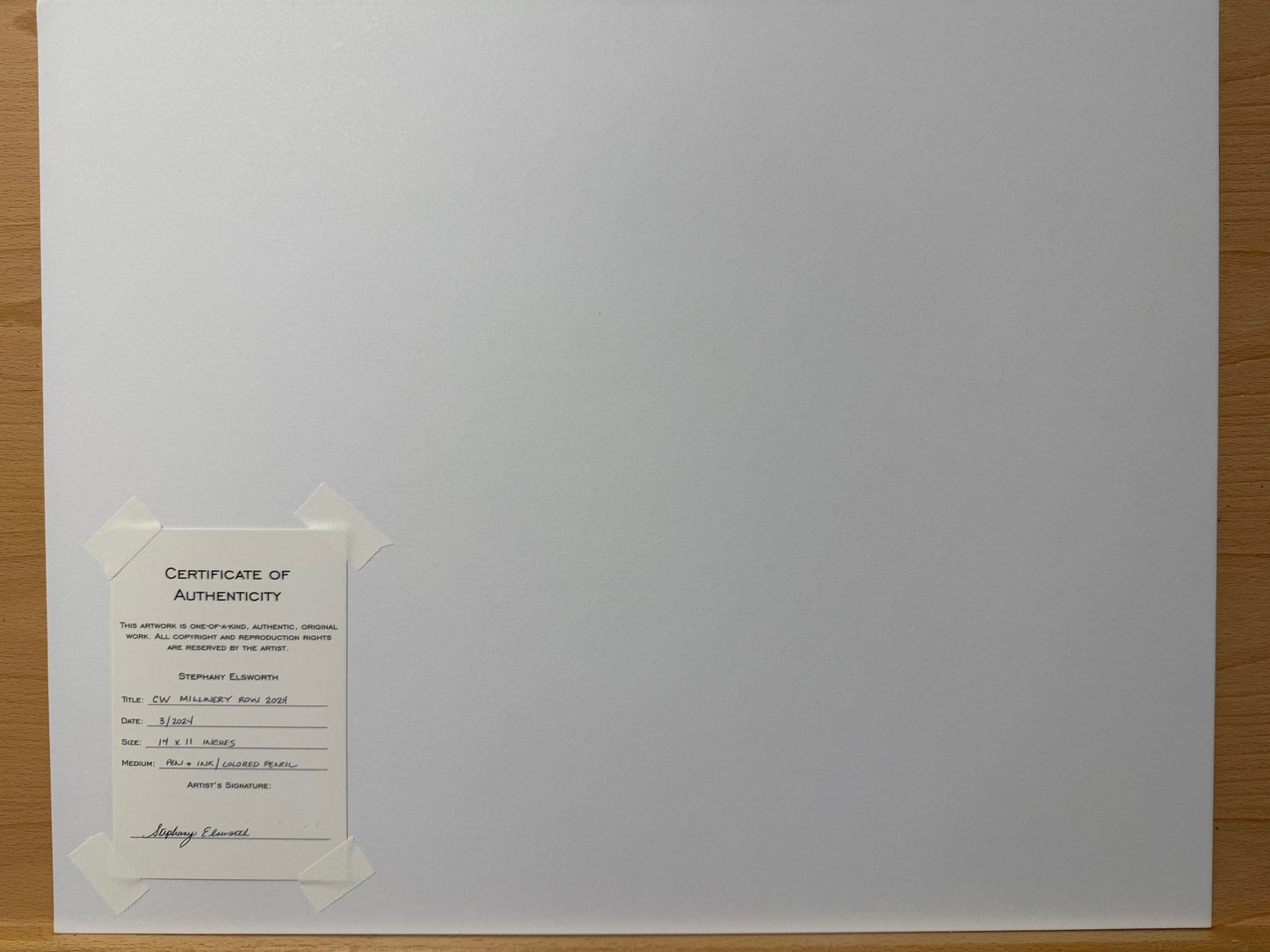 14 x 11 inch Colonial Williamsburg's Millinery Row Original Pen and Ink/Colored Pencil Illustration