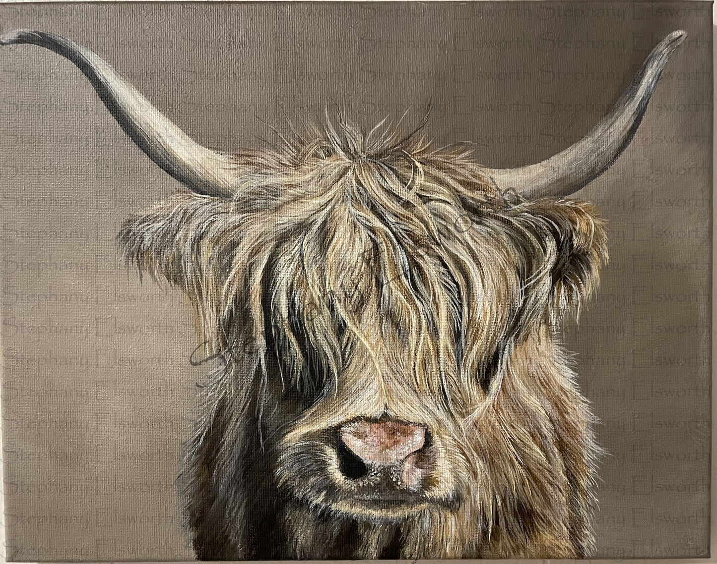 Highland Cow 14 x 11 Original Acrylic Painting