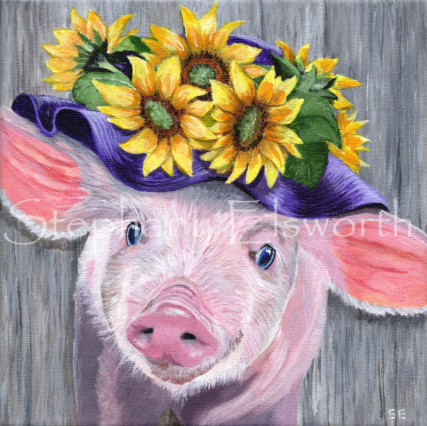 This Little Piggy 8 x 8 Canvas Giclee Print