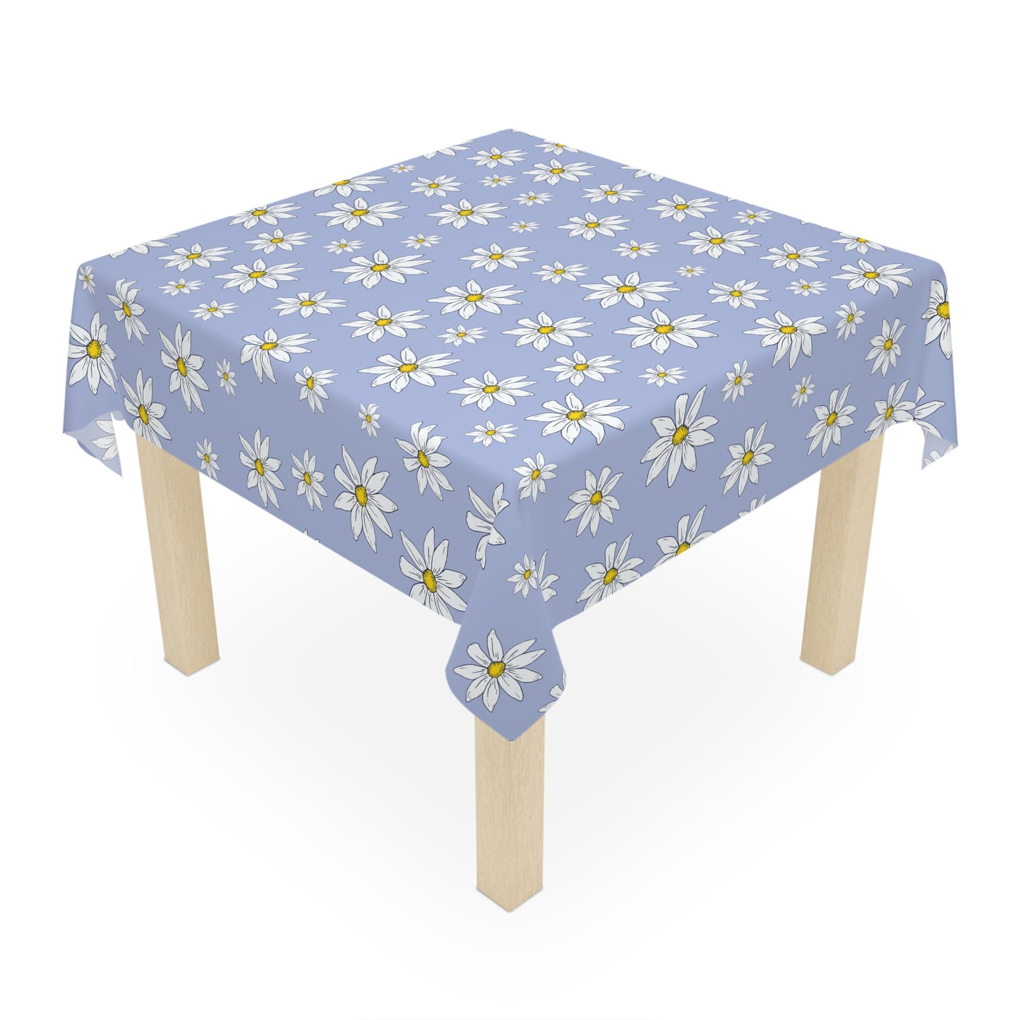 Daisy Meadow Blue Tablecloth — Floral Spring Dining Cover