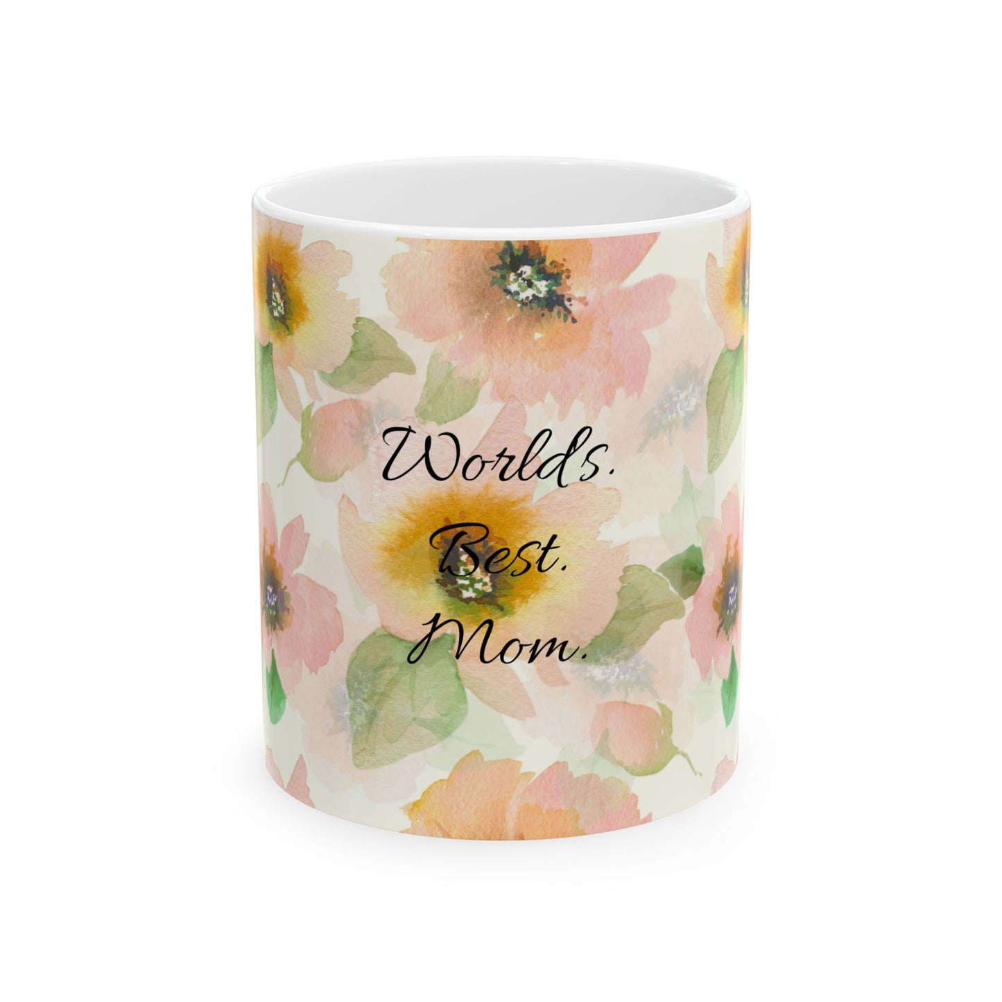 World's Best Mom Floral Ceramic Mug — Mother's Day Gift (11oz & 15oz)