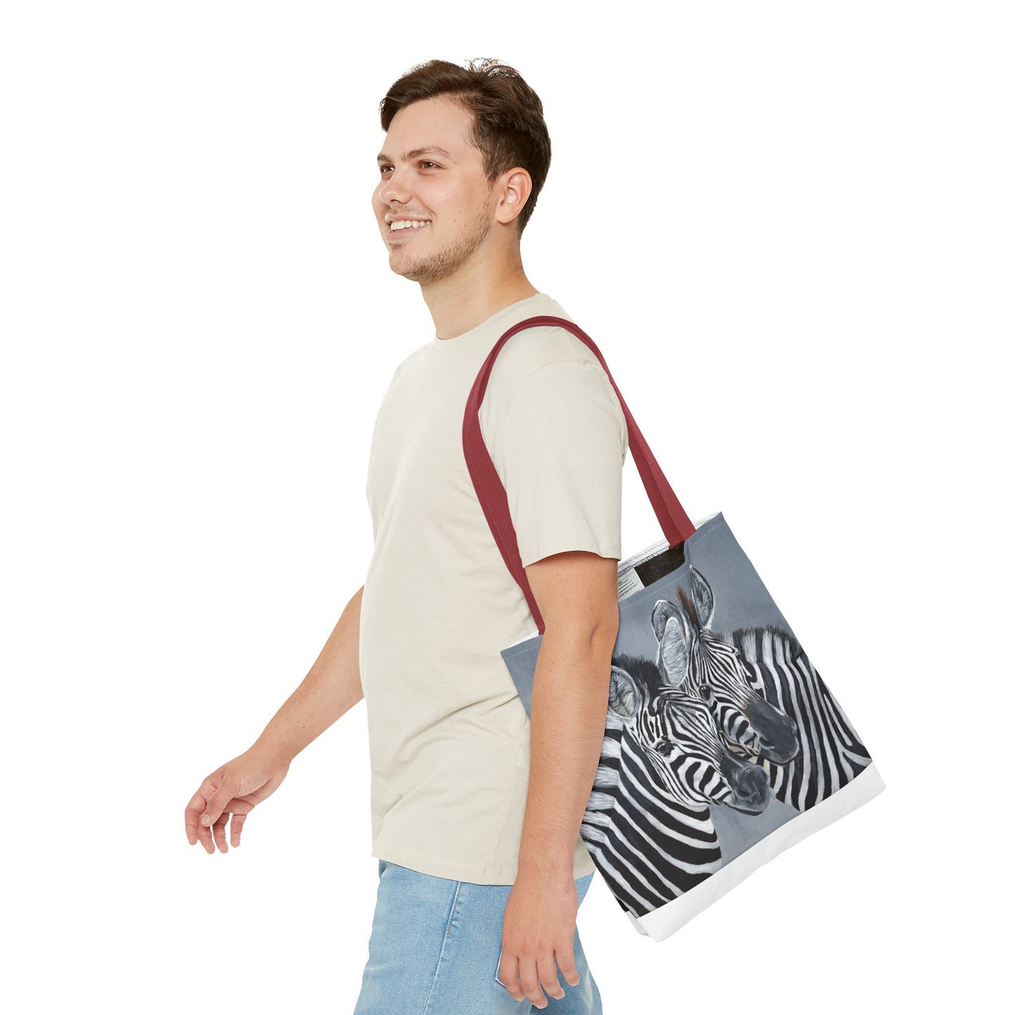 Zebra Pair Tote Bag — Artistic Black & White Animal Print Tote for Everyday Use