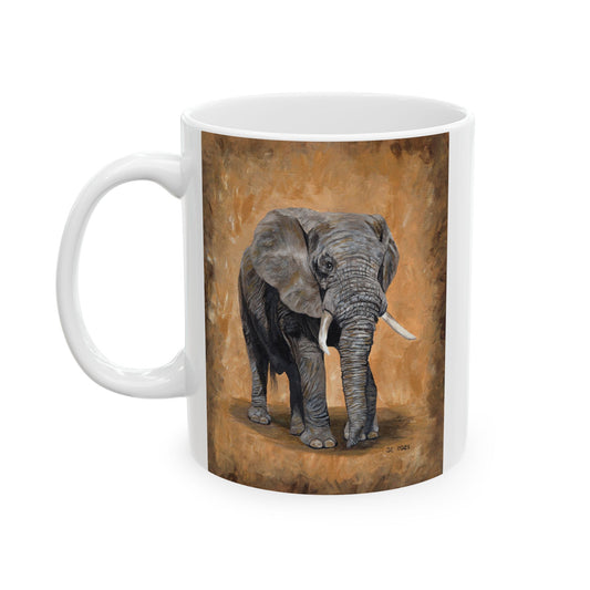 Elephant Portrait Ceramic Mug — Elephant Coffee Cup (11oz, 15oz)