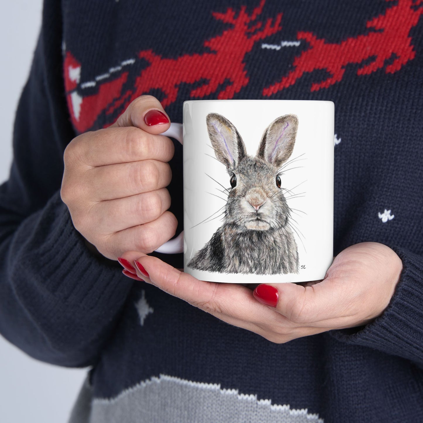 Rabbit Ceramic Mug, (11oz, 15oz)
