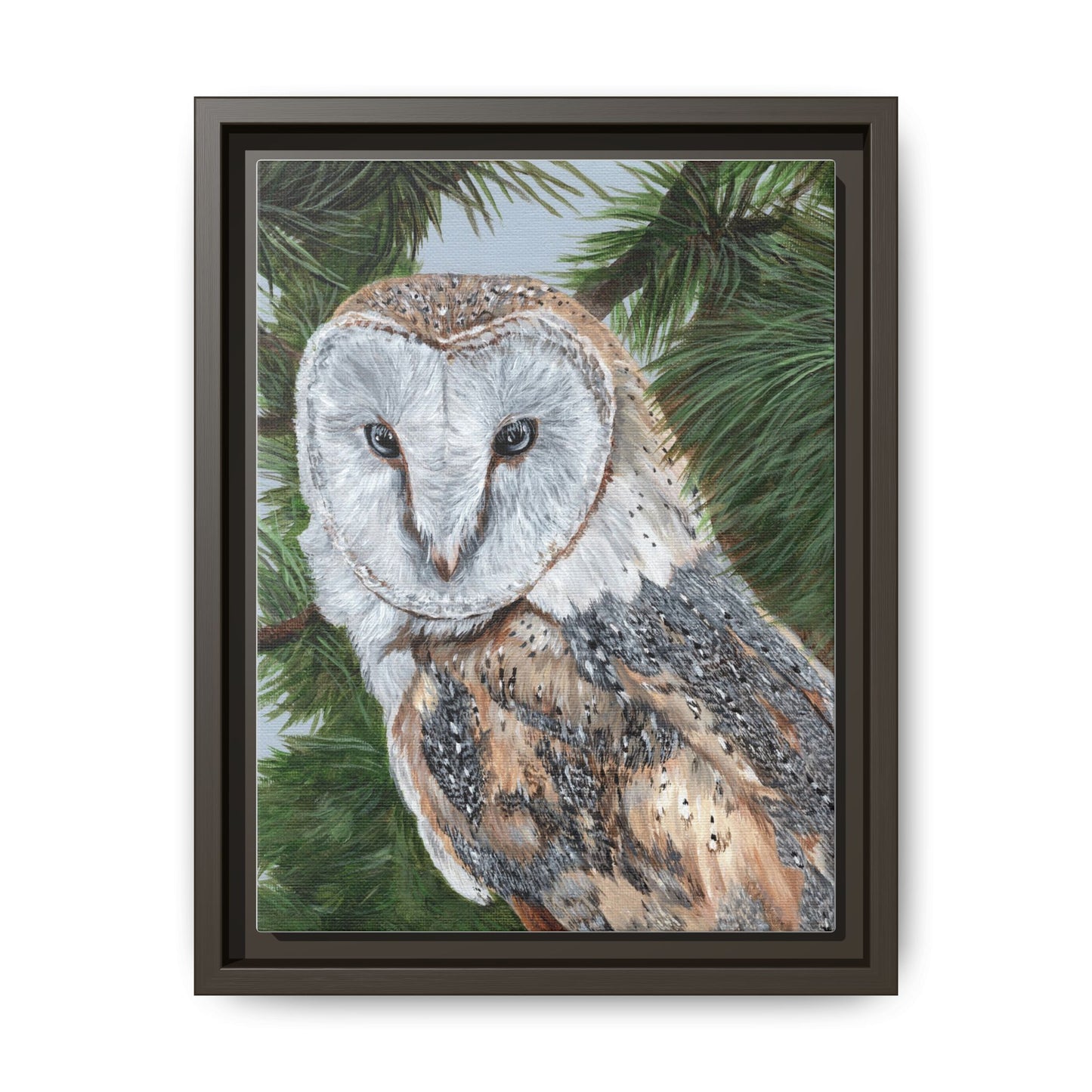 Barn Owl Matte Canvas Framed Art — Wildlife Wall Decor for Nature Lovers