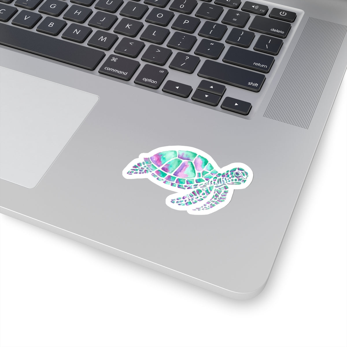 Sea Turtle in Teal and Purple Kiss-Cut Stickers