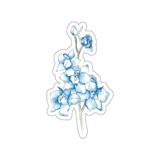 Watercolor Larkspur Kiss-Cut Stickers