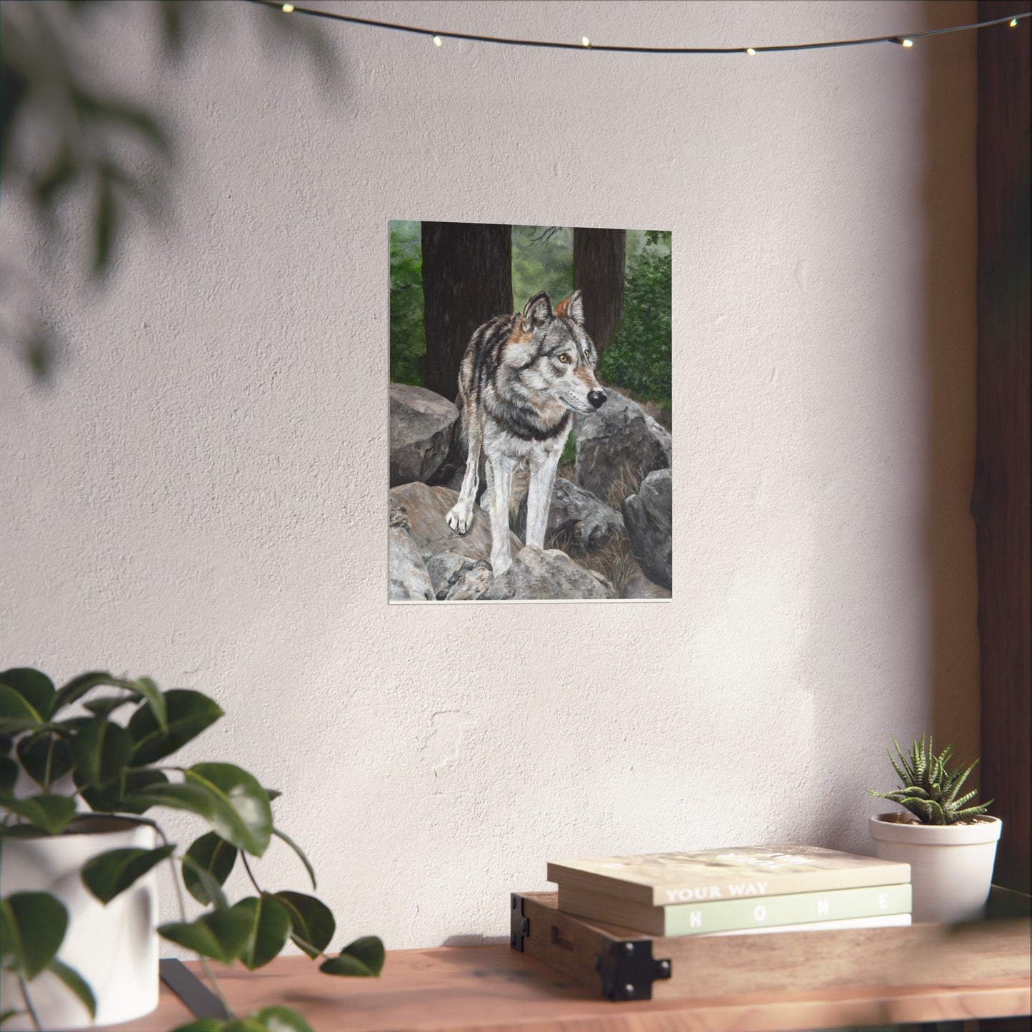 Wolf Portrait Matte Vertical Poster — Realistic Wildlife Wall Art