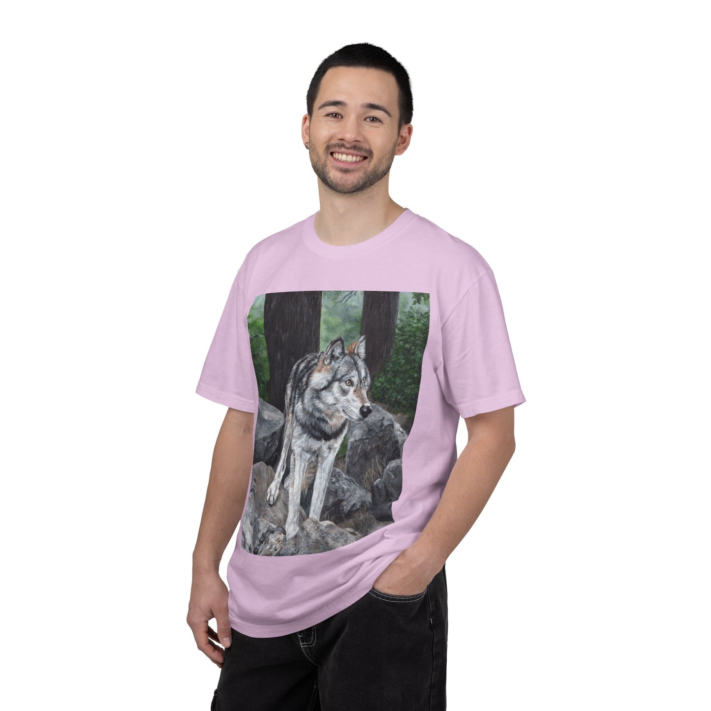 Wolf Portrait T‑Shirt — Realistic Forest Wolf Graphic Tee