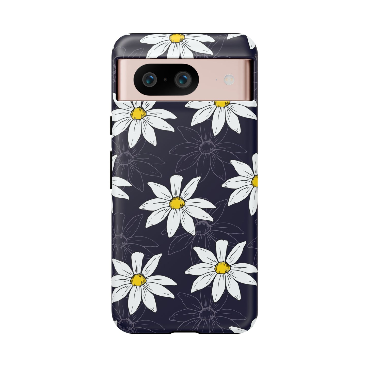 Daisies on Dark Blue Accent Phone Case