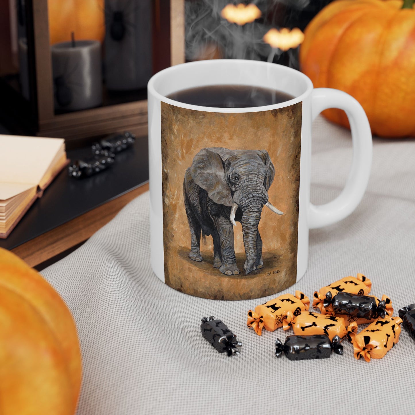 Elephant Portrait Ceramic Mug — Elephant Coffee Cup (11oz, 15oz)