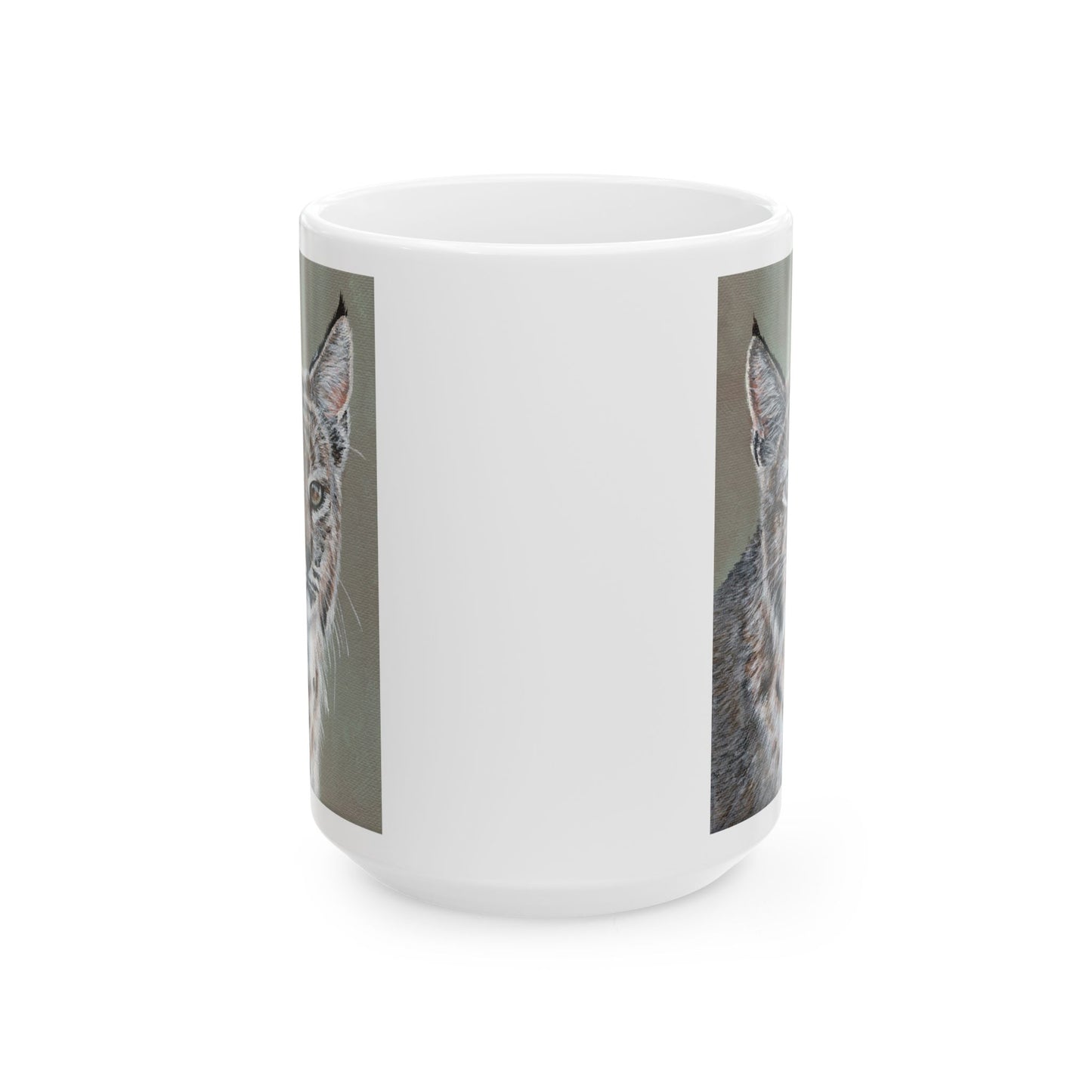 Lynx Portrait Ceramic Mug — Realistic Lynx Art, 11oz & 15oz