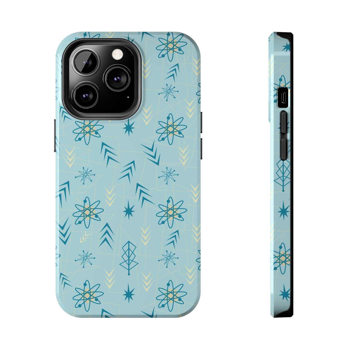 1950s Atomic Age Retro in Light Blue Tough iPhone Case