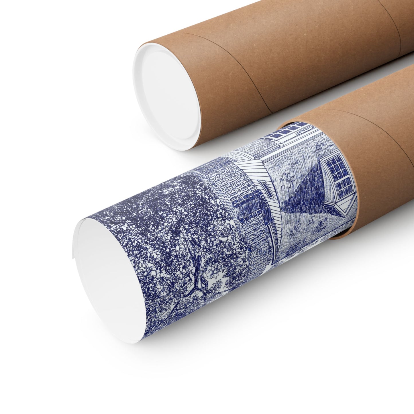 Colonial Williamsurg's William Pitt Shop in Blue Poster — Matte Horizontal Architectural Print