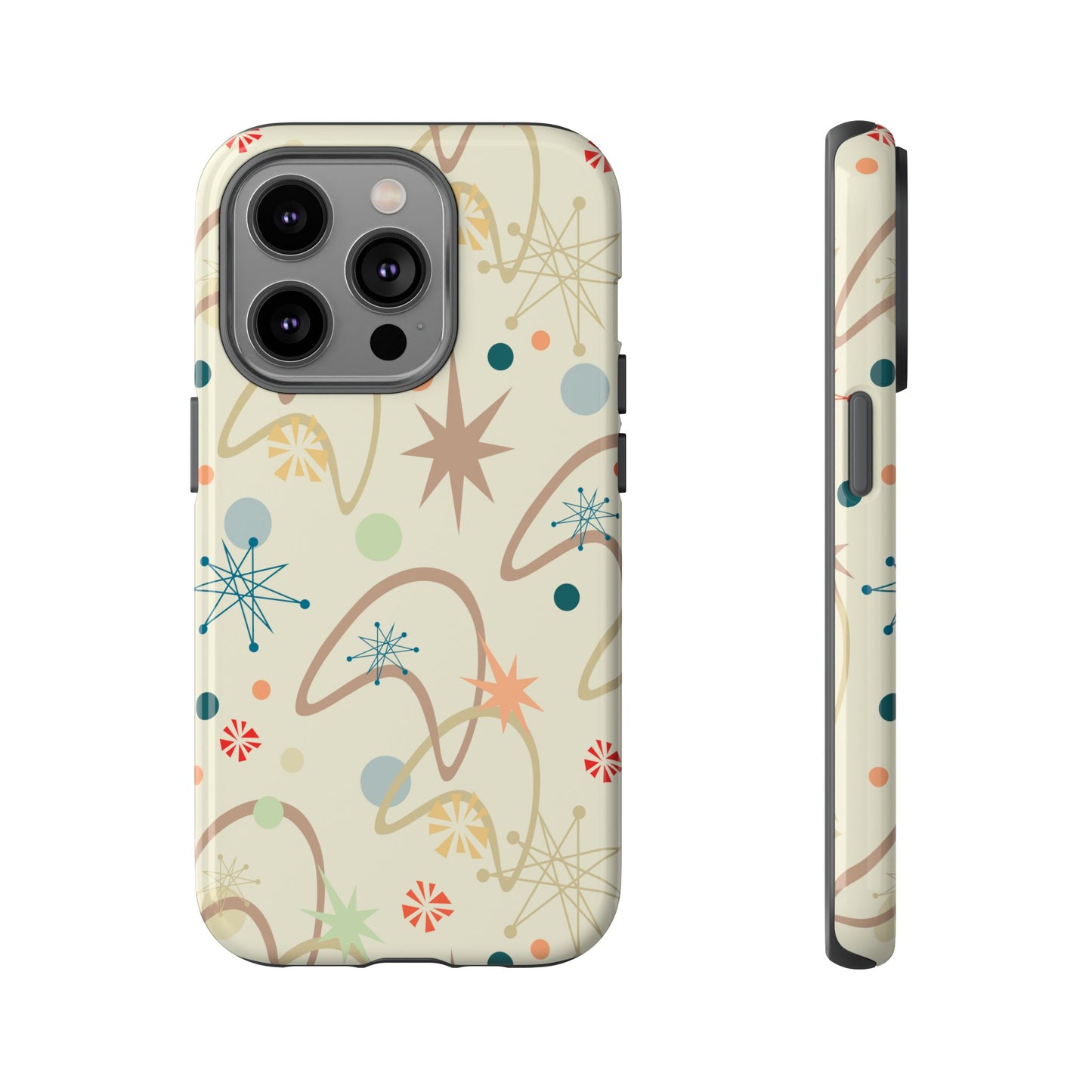 1950s Atomic Retro in Beige Tough Phone Cases