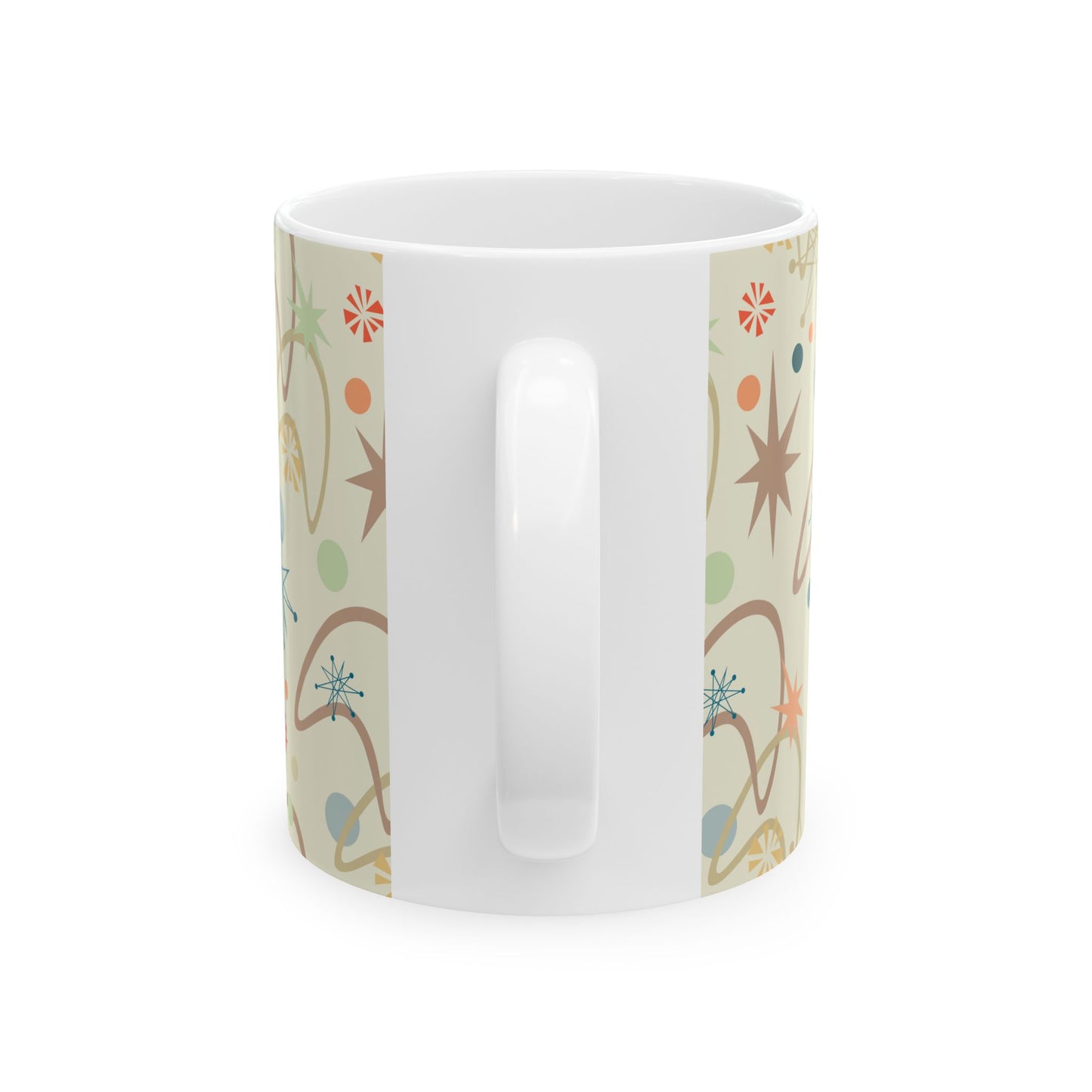 Personalized Retro Starburst Ceramic Mug — Custom Name Coffee Cup (11oz & 15oz)