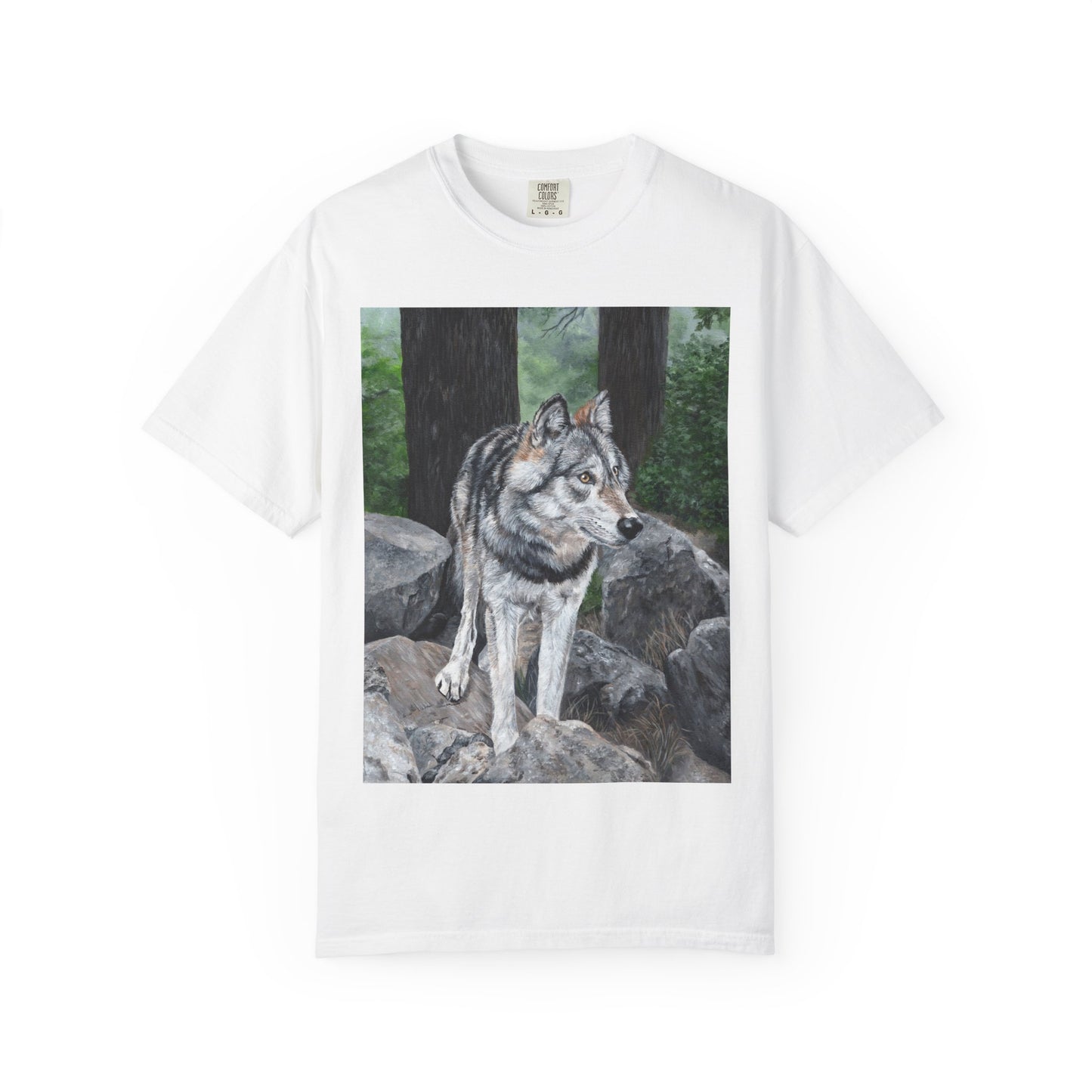 Wolf Portrait T‑Shirt — Realistic Forest Wolf Graphic Tee