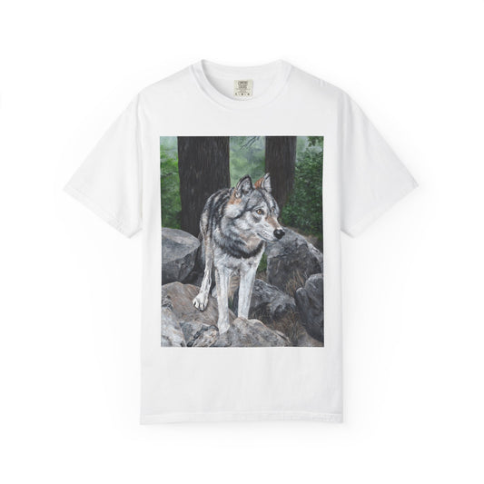 Wolf Portrait T‑Shirt — Realistic Forest Wolf Graphic Tee