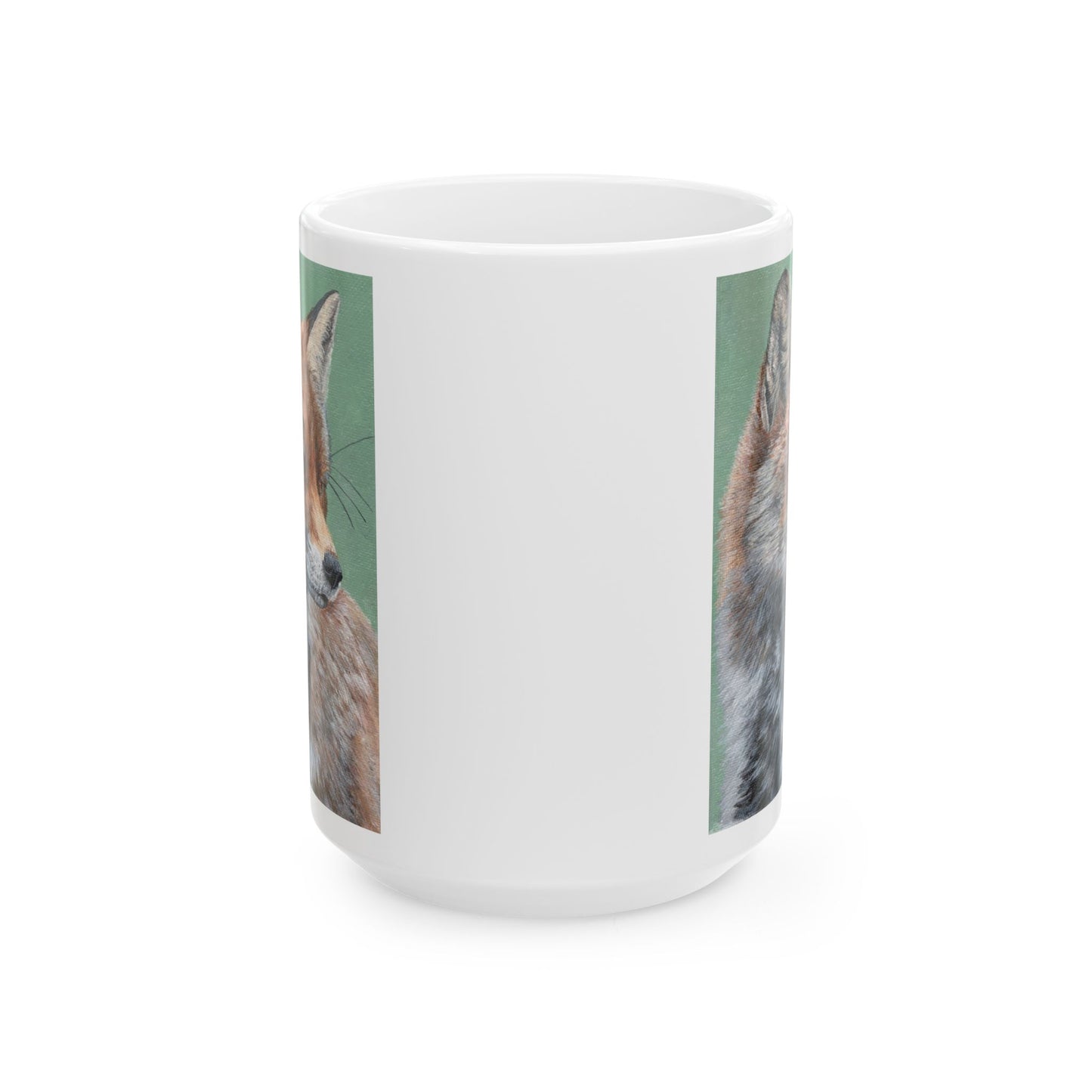Fox Portrait Ceramic Mug — Woodland Animal Coffee Cup (11oz & 15oz)