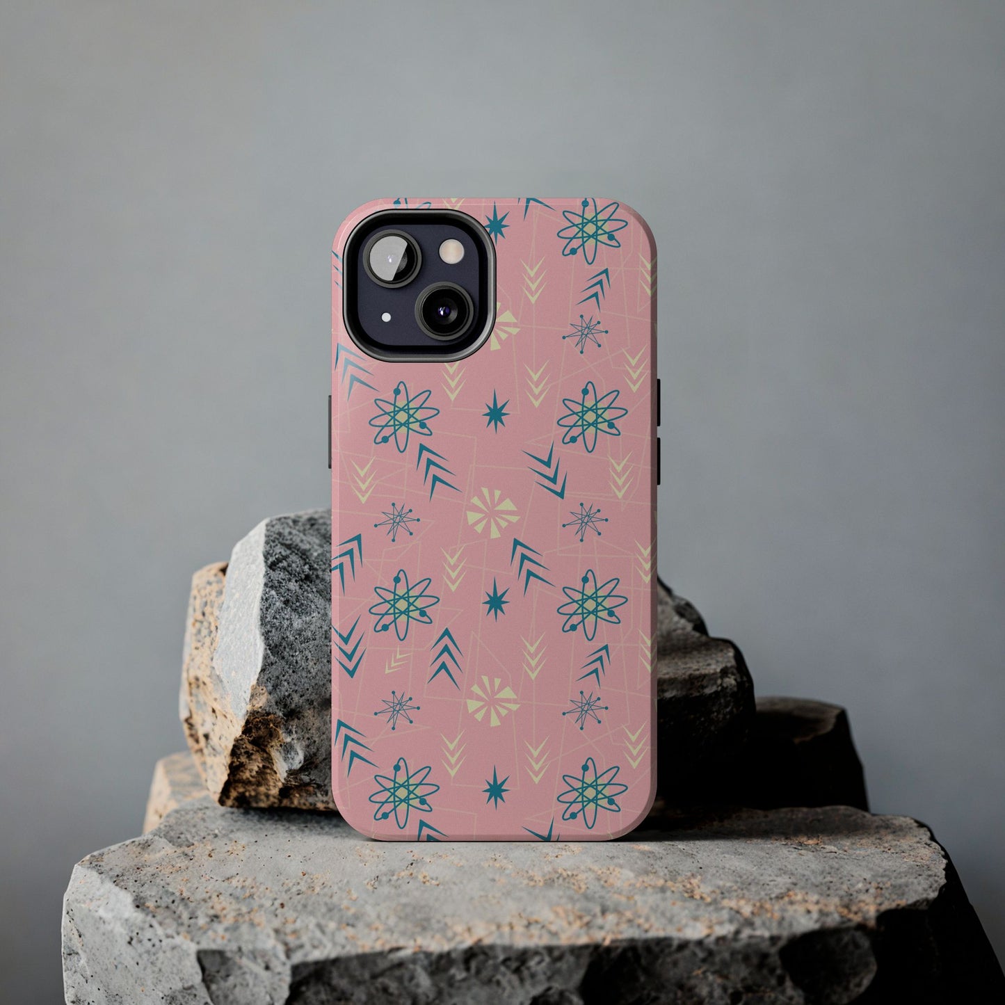 1950s Atomic Age Retro Tough iPhone Case in Pink