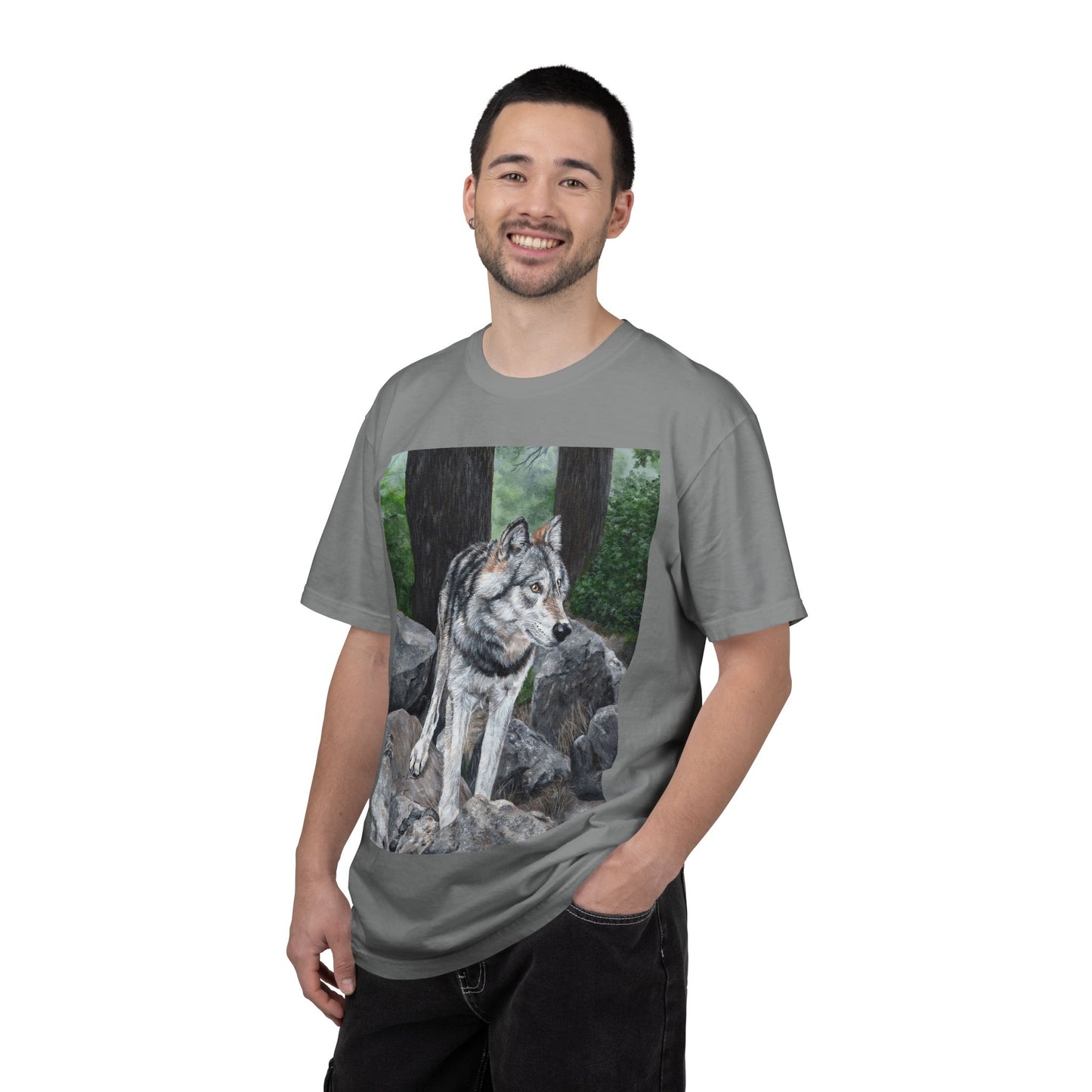Wolf Portrait T‑Shirt — Realistic Forest Wolf Graphic Tee
