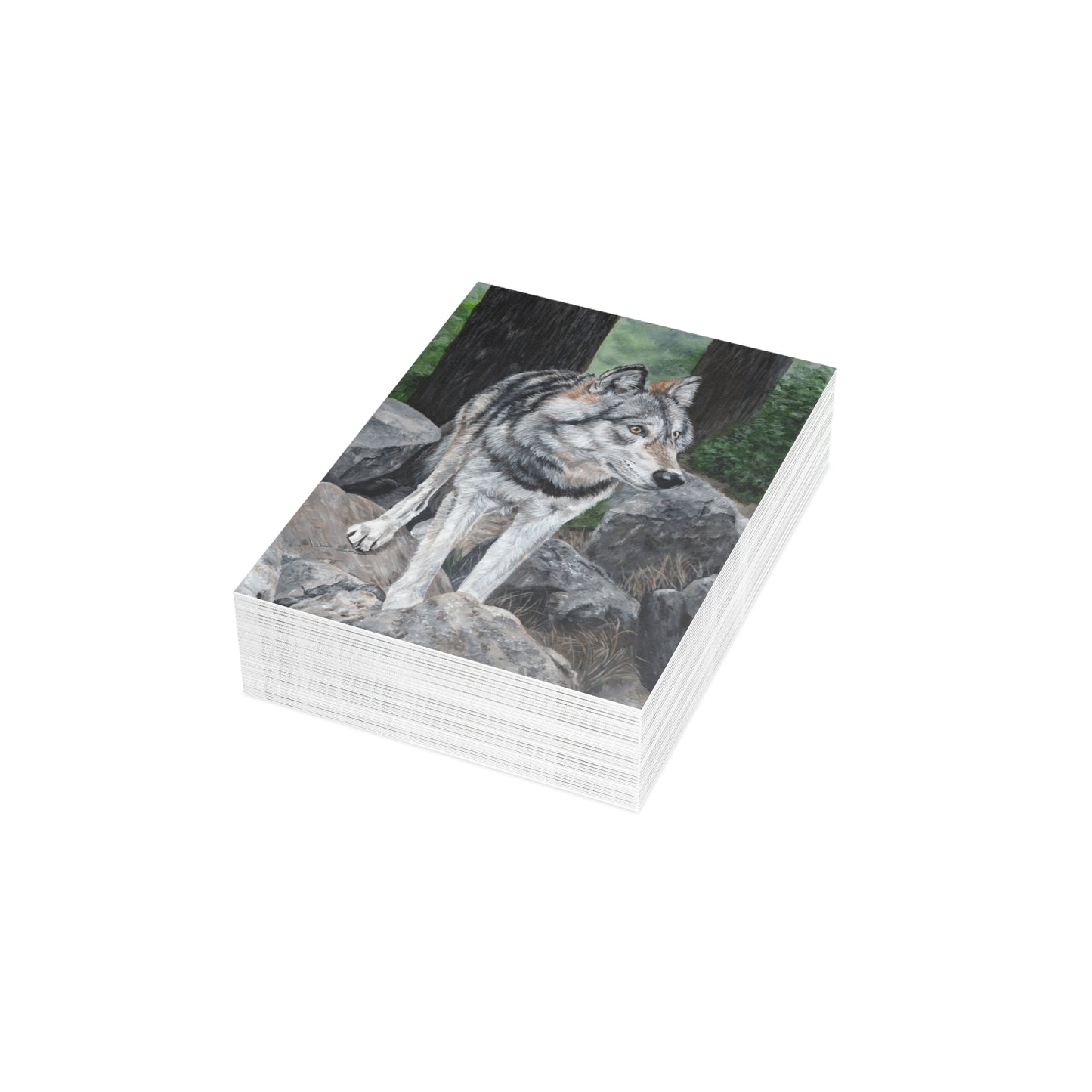 Wolf on Rocks Postcard Bundles (envelopes included)