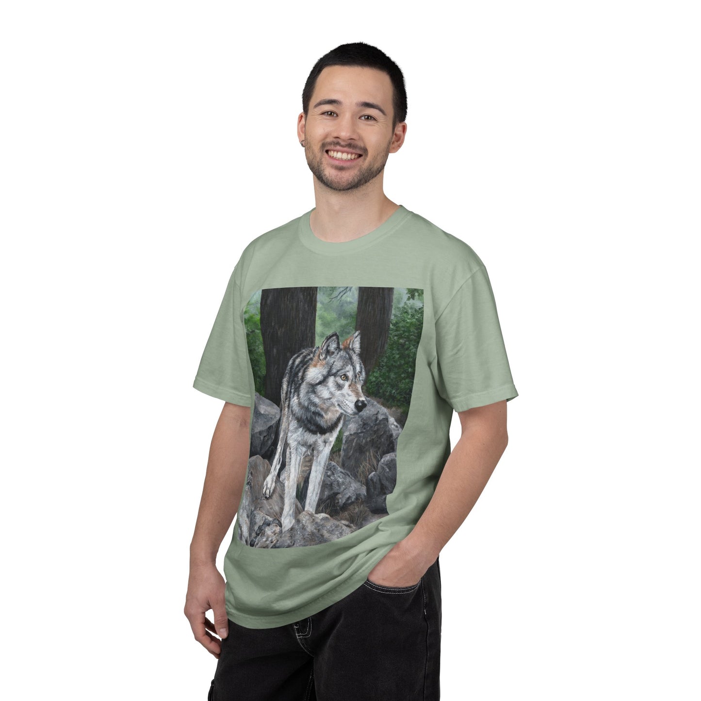 Wolf Portrait T‑Shirt — Realistic Forest Wolf Graphic Tee