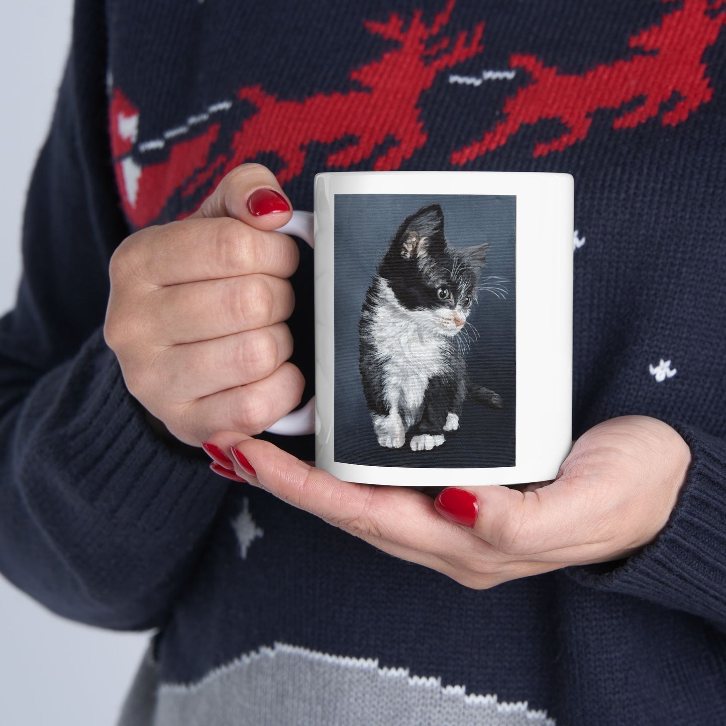 Ceramic Mug - Tuxedo Kitten Coffee Mug (11oz/15oz)