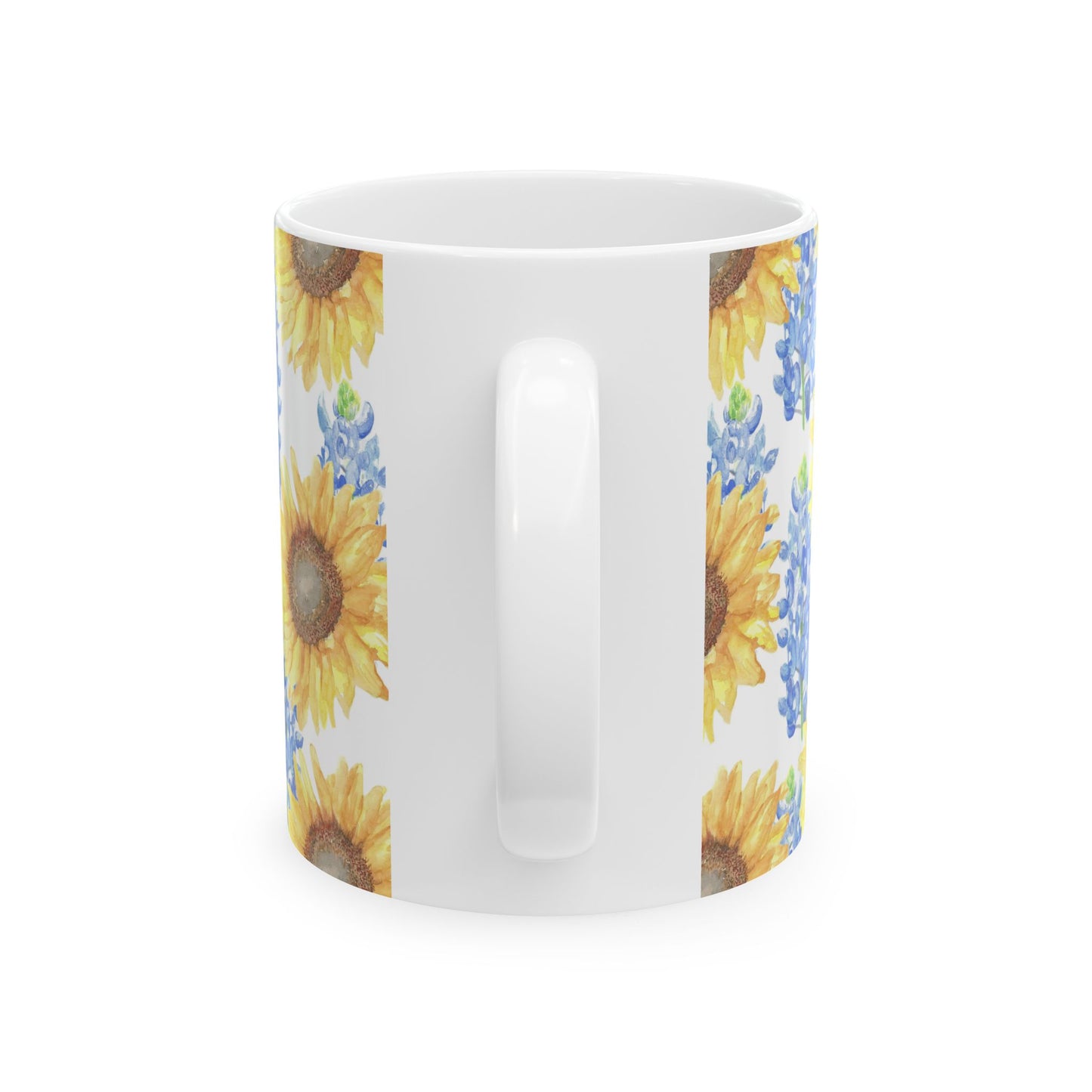 Bluebonnets and Sunflowers Ceramic Mug 11oz