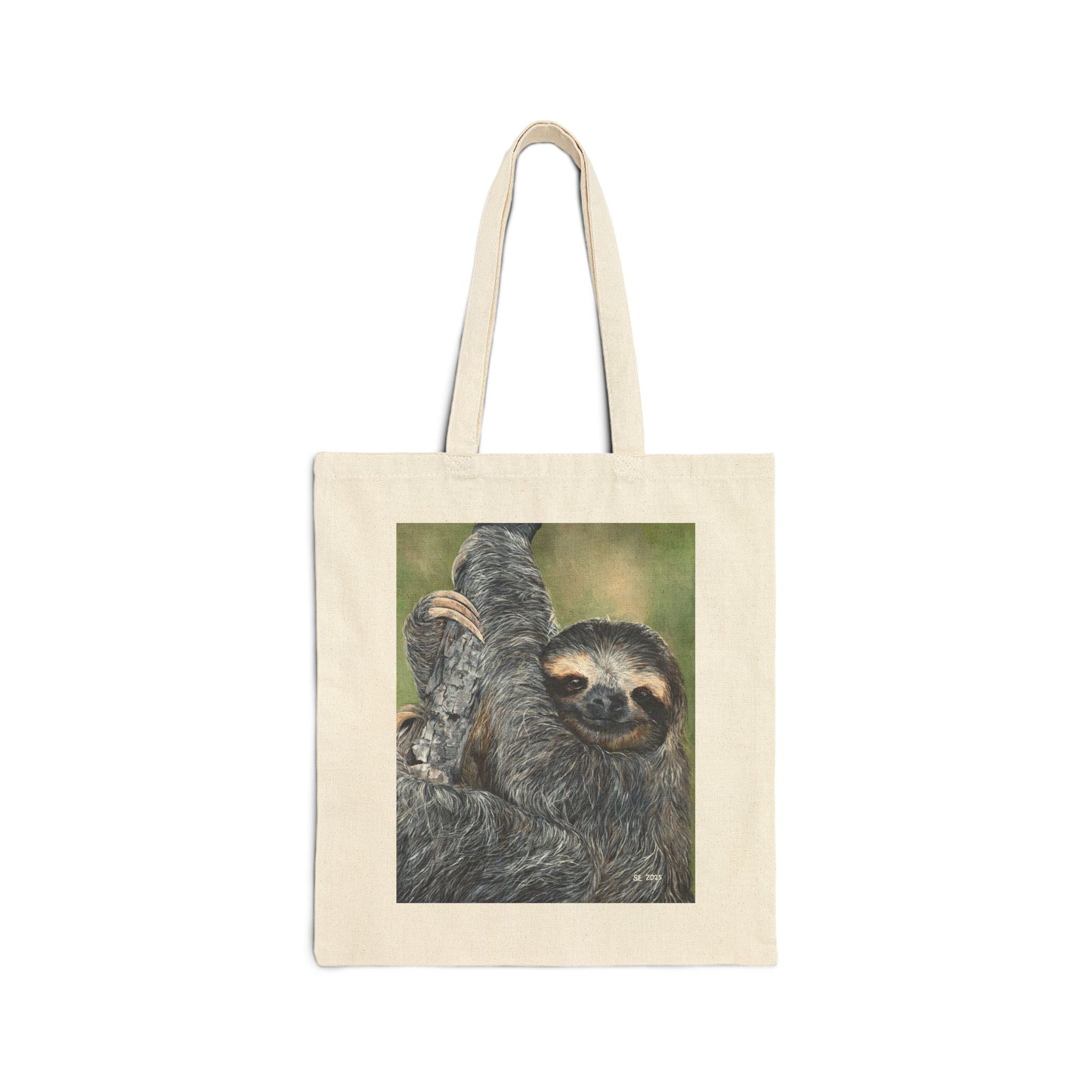 Sloth Canvas Tote Bag — Cute Hanging Sloth Reusable Shopper