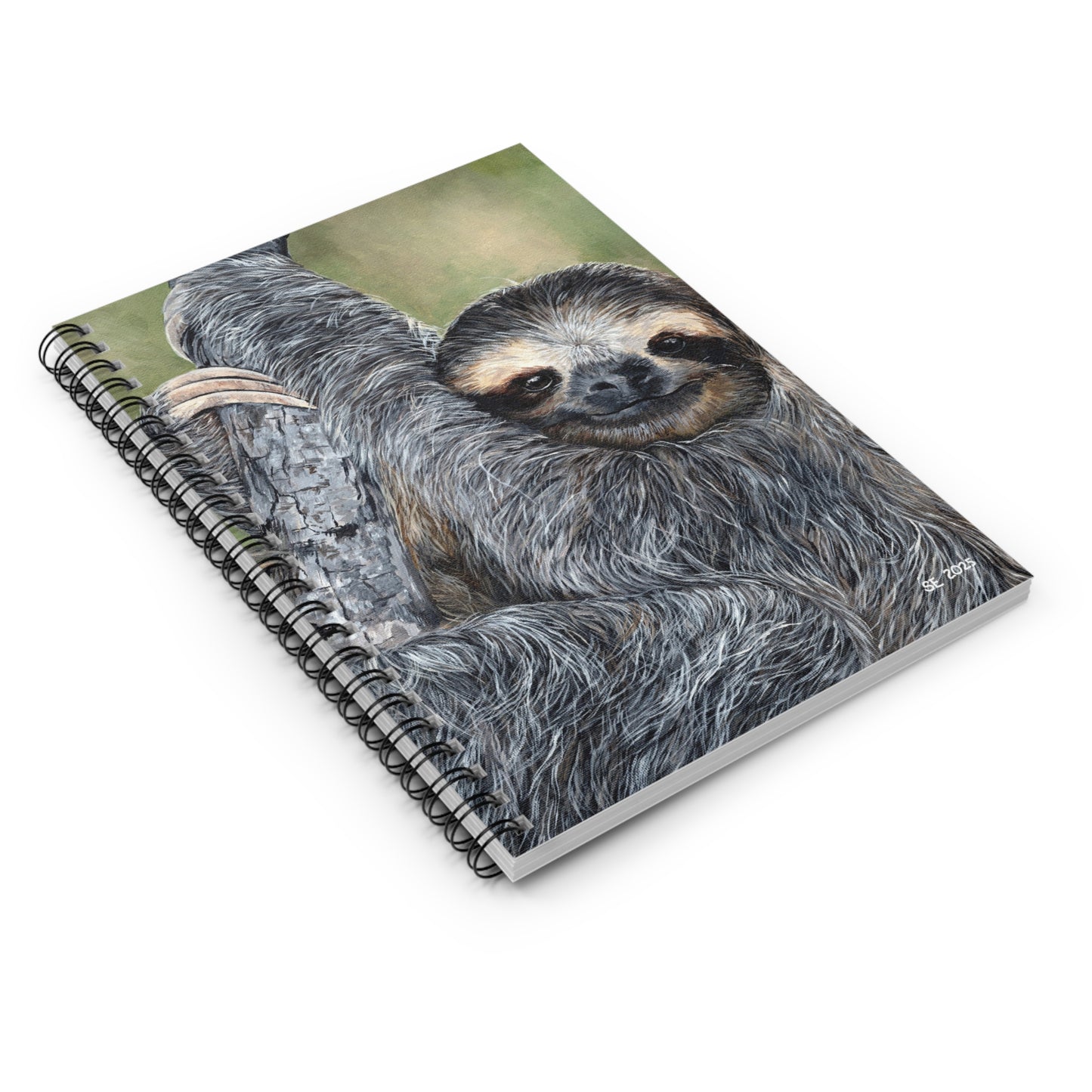 Sloth Spiral Notebook — Cute Lazy Sloth Ruled Journal for Notes & Gifts