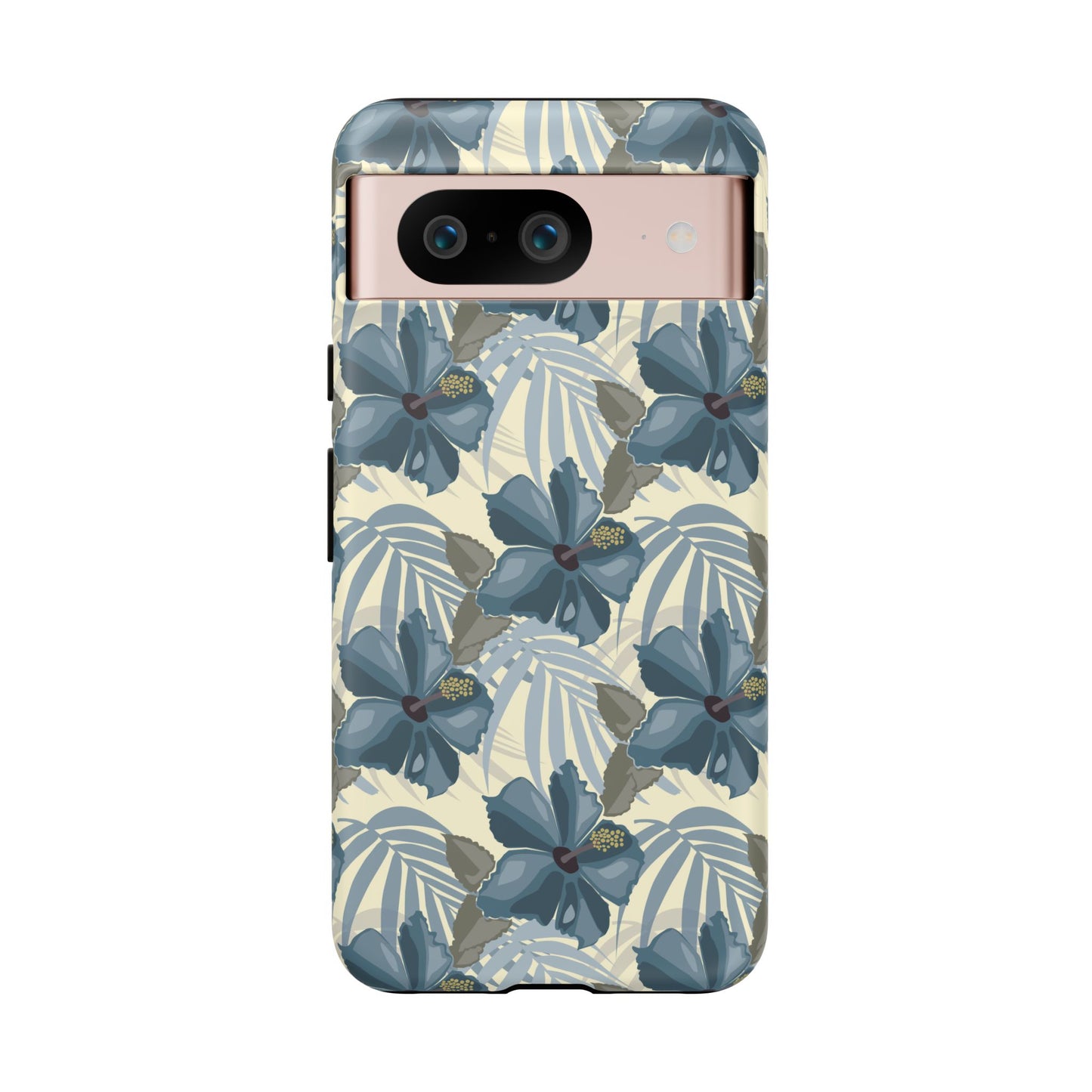 Blue Hibiscus in Earth Tones Tough Phone Cases