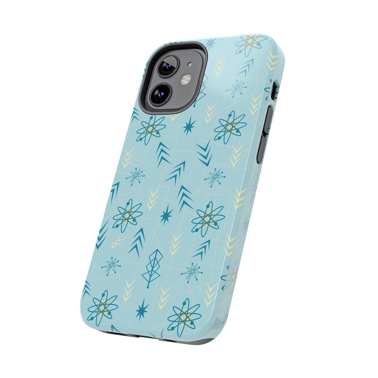 1950s Atomic Age Retro in Light Blue Tough iPhone Case