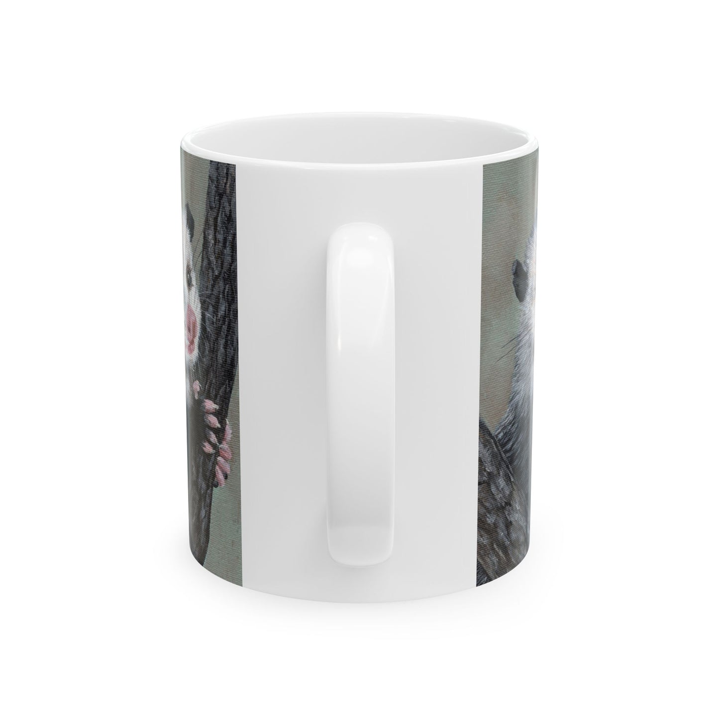 Opossum Art Ceramic Mug — Cute Wildlife Tree-Climbing Possum Coffee Cup (11oz/15oz)