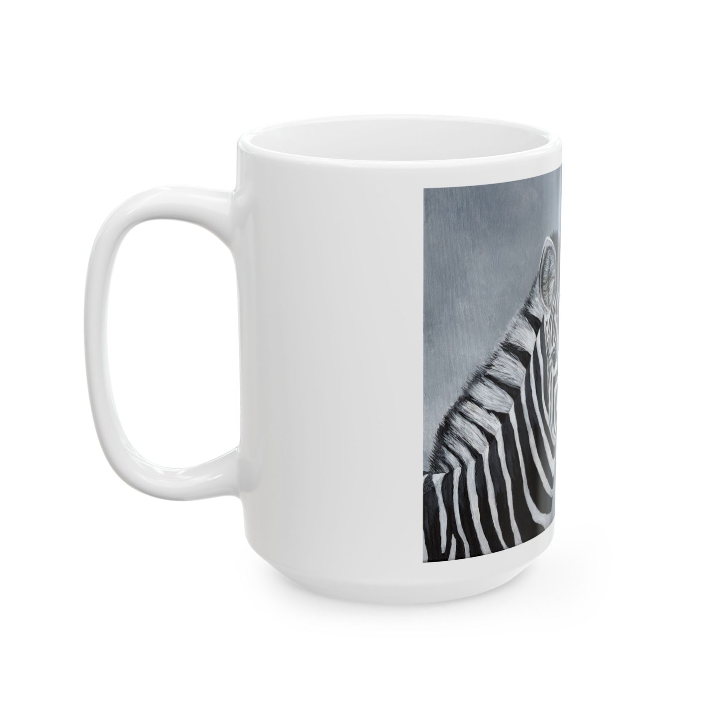 Zebra Pair Ceramic Mug — Black & White Animal Art Coffee Cup (11oz, 15oz)