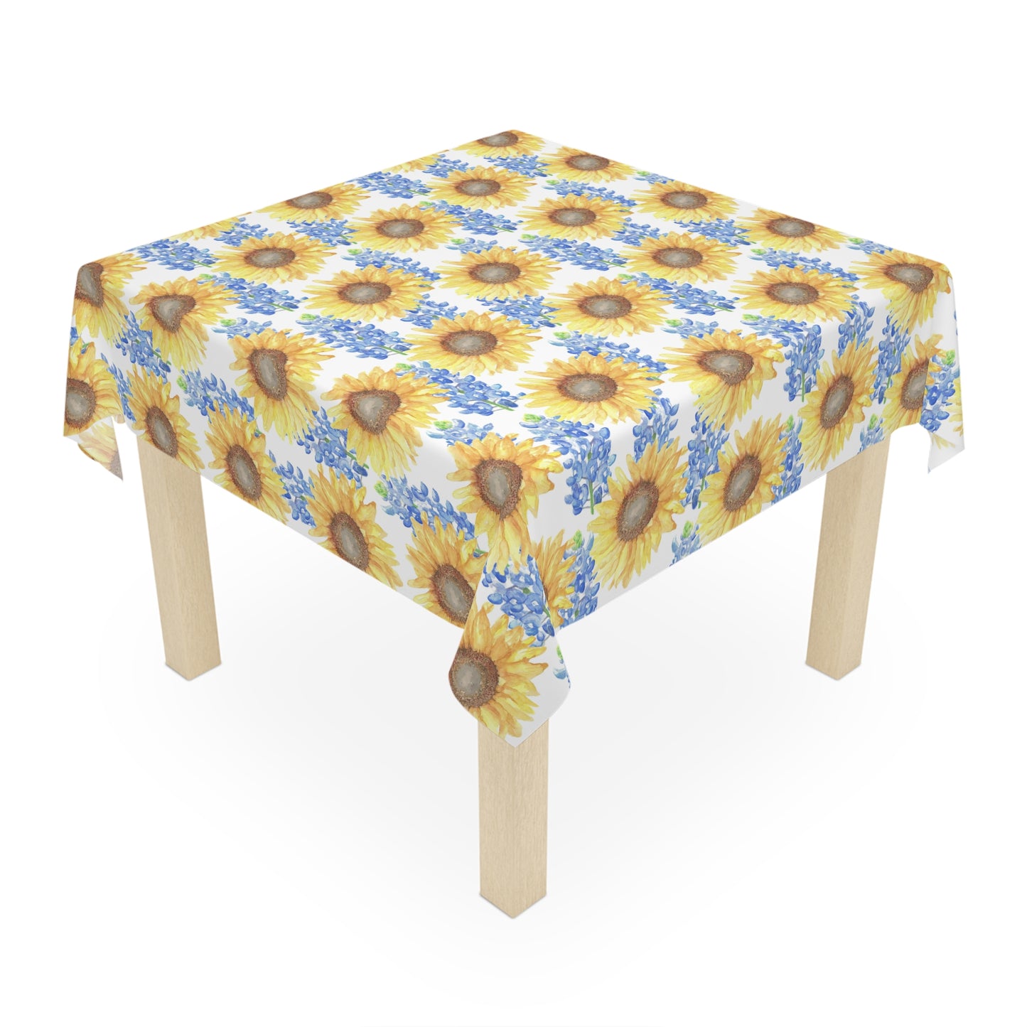 Sunflower and Bluebonnets Tablecloth