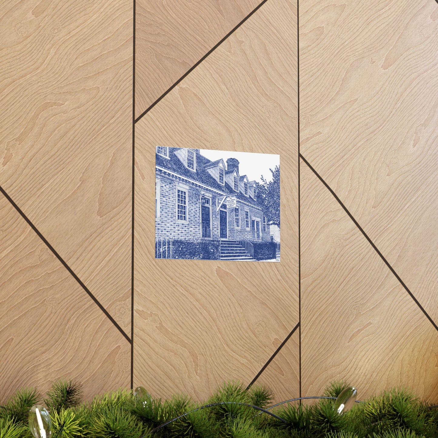 Colonial Williamsburg's Brick House Tavern in Blue Matte Horizontal Poster