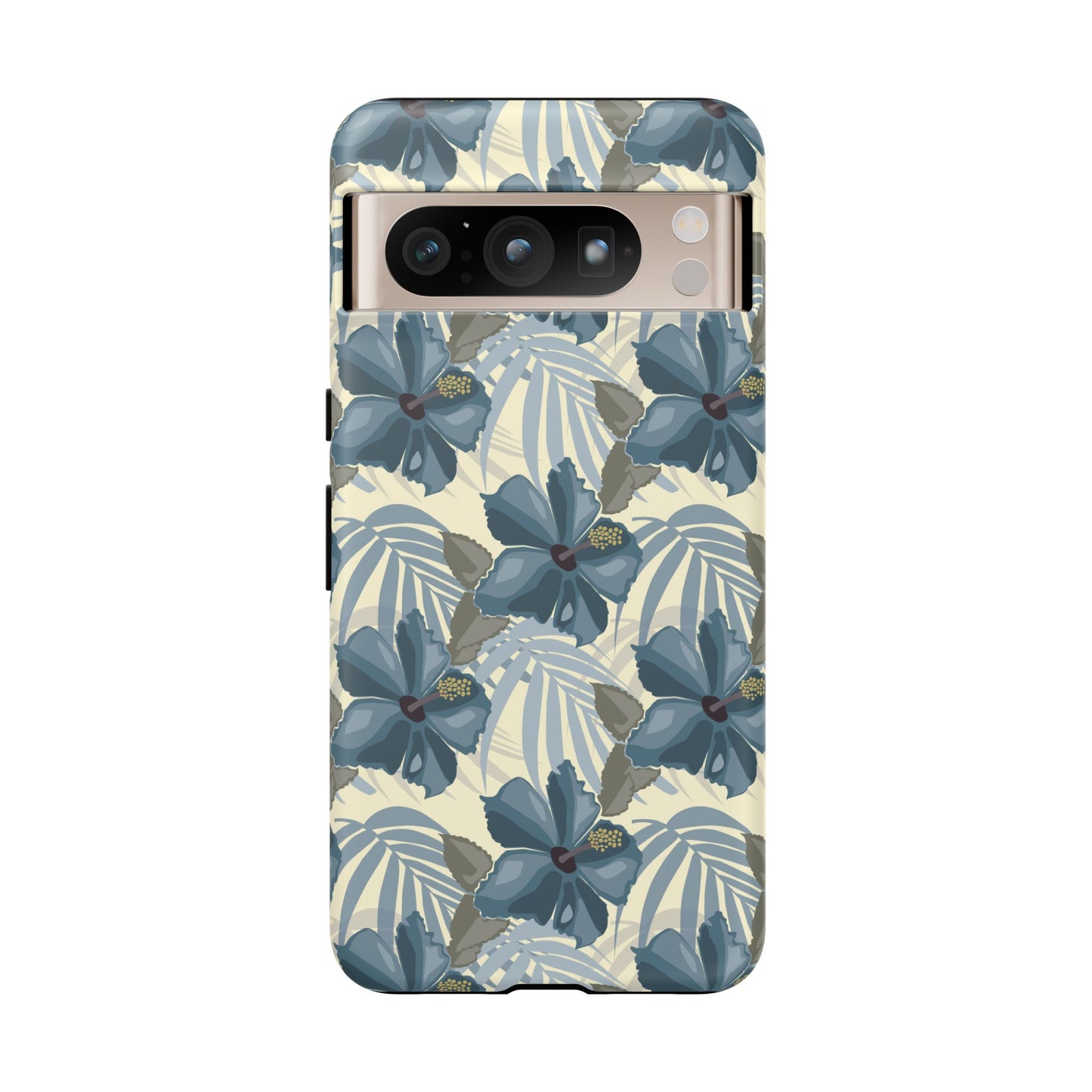 Blue Hibiscus in Earth Tones Tough Phone Cases