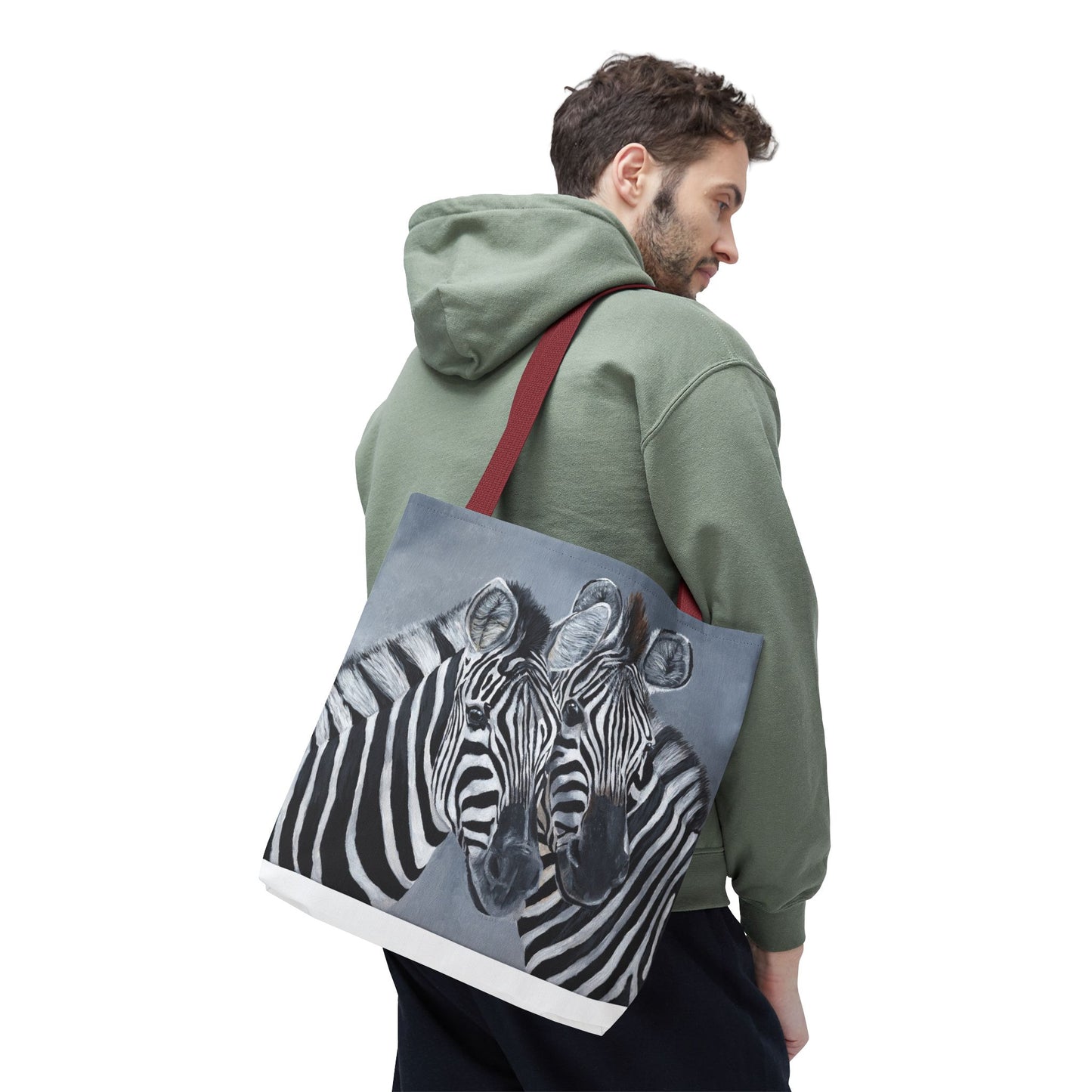 Zebra Pair Tote Bag — Artistic Black & White Animal Print Tote for Everyday Use