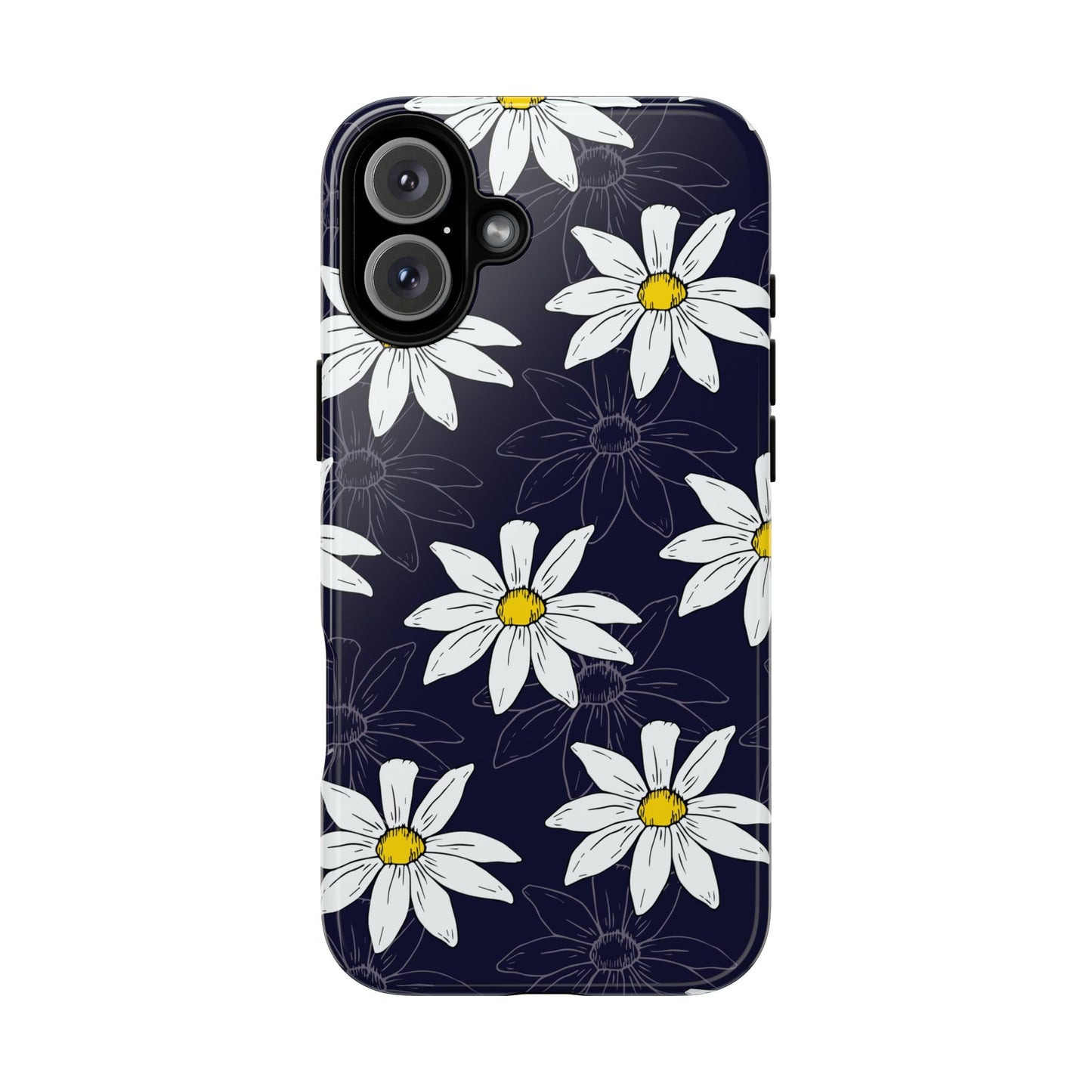 Daisies on Dark Blue Accent Phone Case