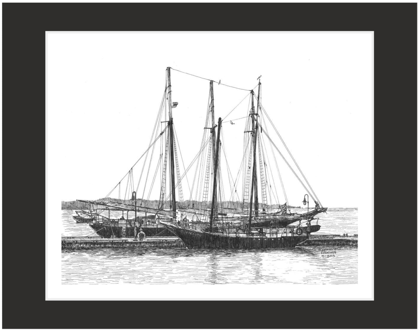 Schooners on the York River 8 x 10 inch Fine Art Print with Optional Mat and/or Frame