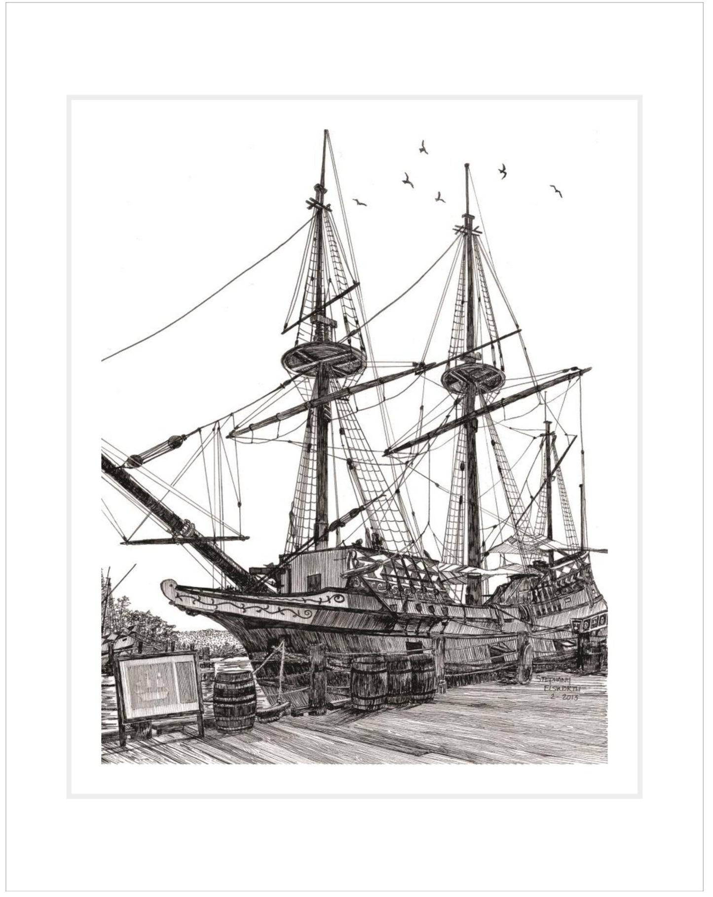 Tall Ship Susan Constant, Jamestown, VA 8 x 10 inch Fine Art Print with Optional Mat and/or Frame