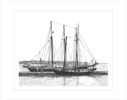 Schooners on the York River 8 x 10 inch Fine Art Print with Optional Mat and/or Frame