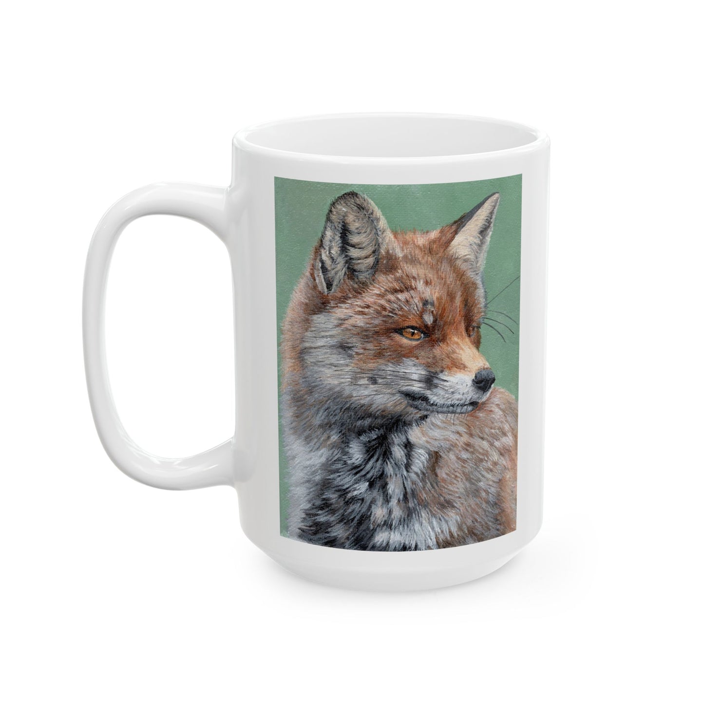 Fox Portrait Ceramic Mug — Woodland Animal Coffee Cup (11oz & 15oz)