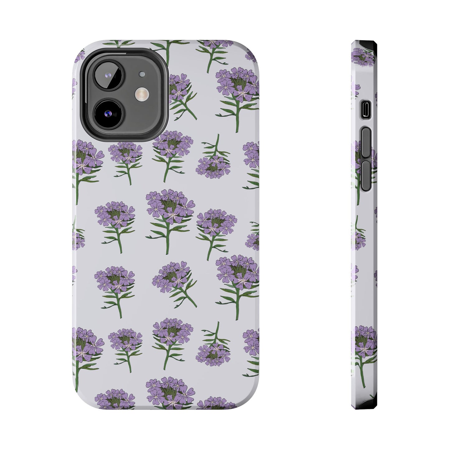 Purple Wildflower Pattern Tough iPhone Cases